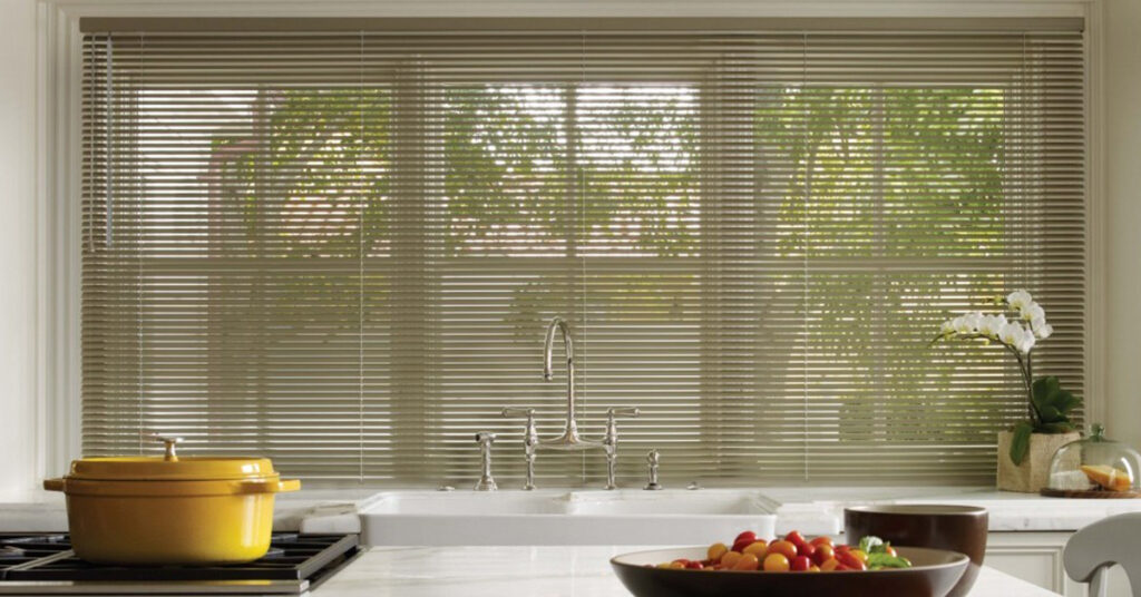 Aluminum Blinds in the kitchen